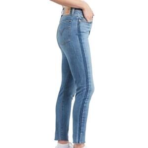 Levi's Wedgie Skinny Jeans Two Tone Side Panel High Waisted Medium Wash 25"